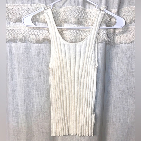 White/Cream LOFT tank top size small - Picture 2 of 2